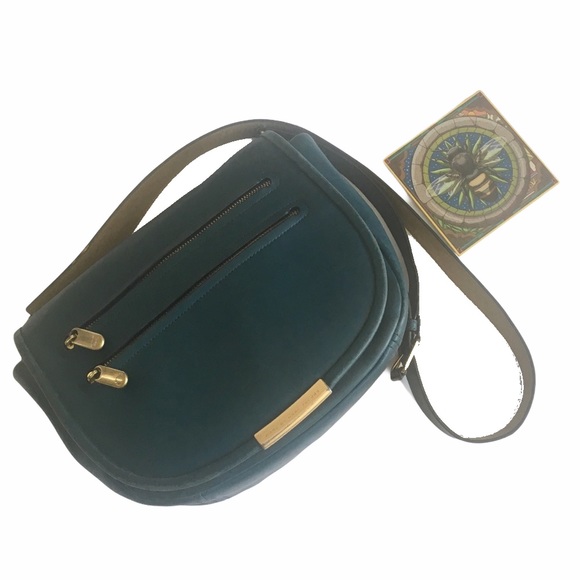Marc By Marc Jacobs MBMJ ☾ Large Luna ☾ Messenger Crossbody Bag ☾ Blue Leather - Picture 5 of 16